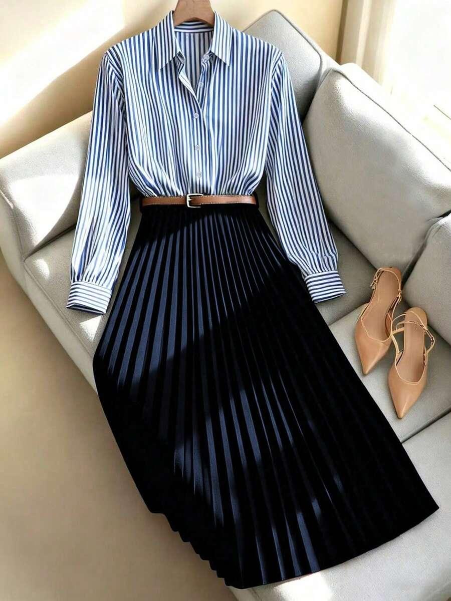 FRANCLIA NIEBIESKA MIDI SUKIENKA S06__L