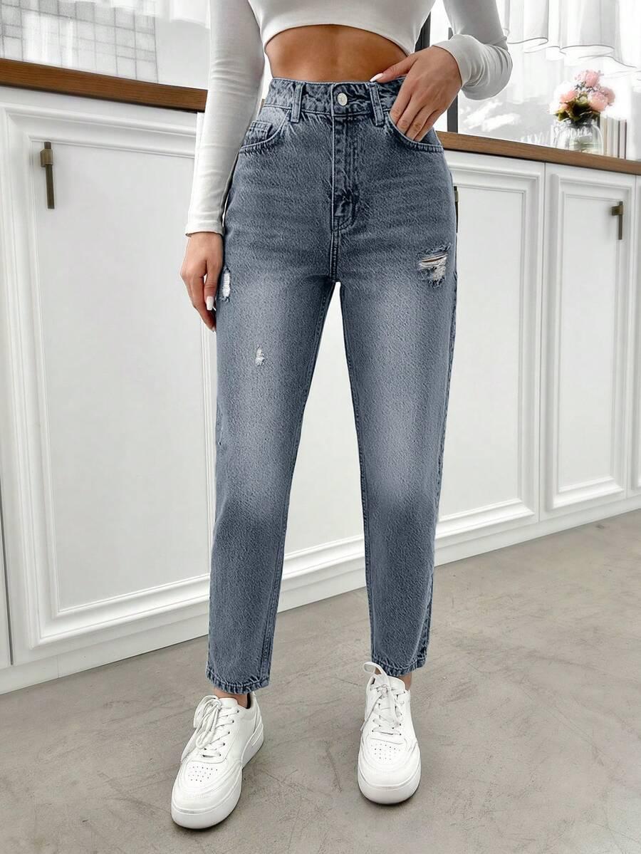 EURMUSE NIEBIESKIE SPODNIE JEANS S06__M