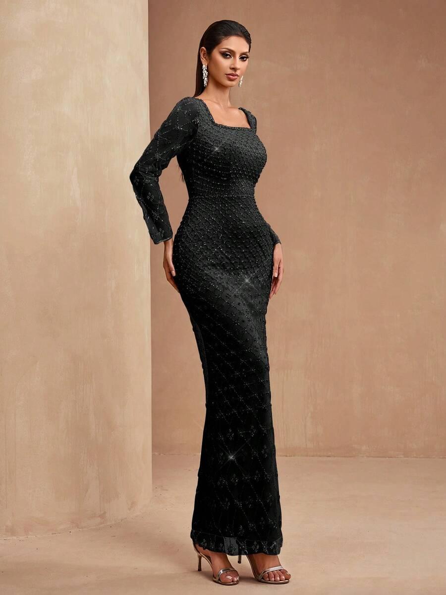 SHEIN CZARNA MAXI SUKIENKA S06__M