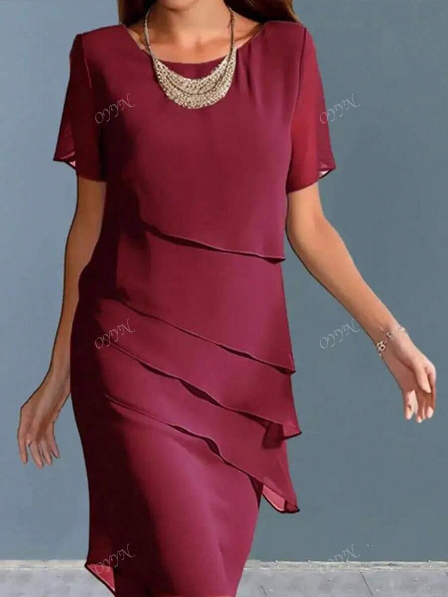 SHEIN CZERWONA SUKIENKA PRZED KOLANO ZAMEK S06__L