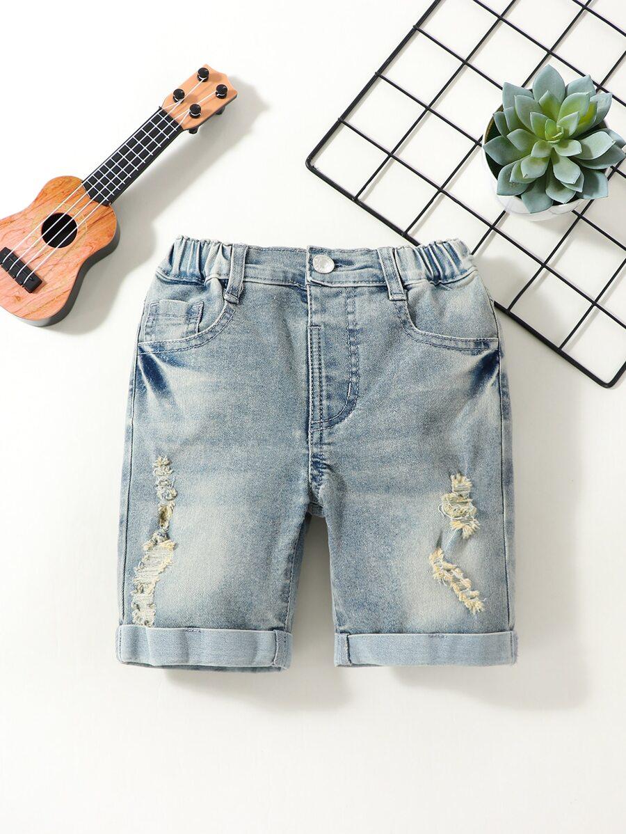 SHEIN JEANSOWE SPODENKI PRZETARCIA S06__110-116