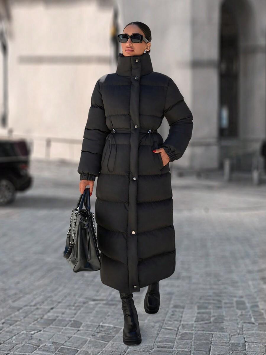 SHEIN DŁUGA PIKOWANA KURTKA W01__S