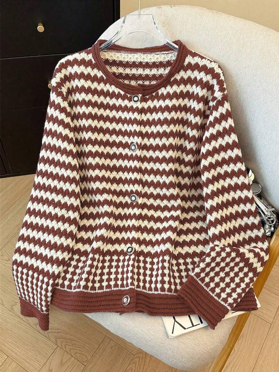 GLOWEVE CURVE KOLOROWY SWETER PRINT S06__46