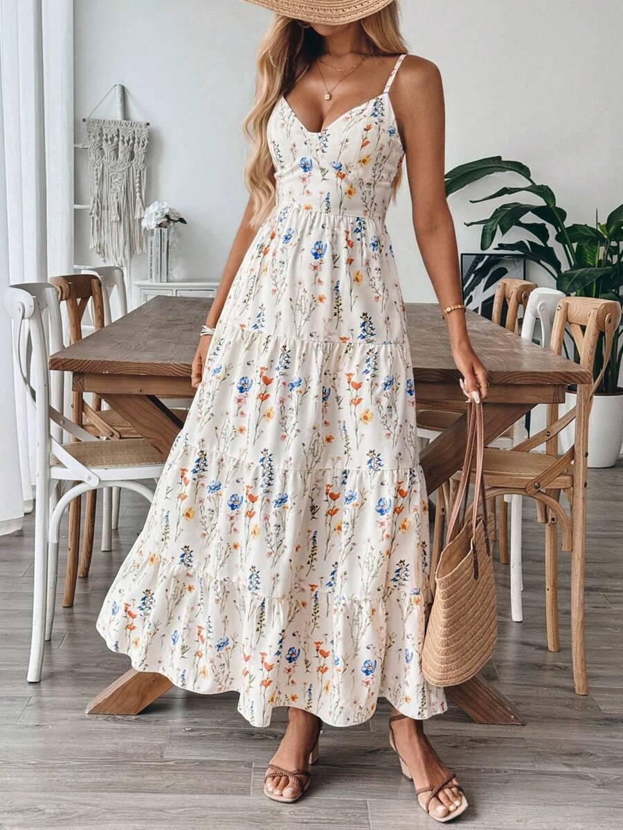 SHEIN MAXI SUKIENKA WZÓR KWIATY S06__XXL