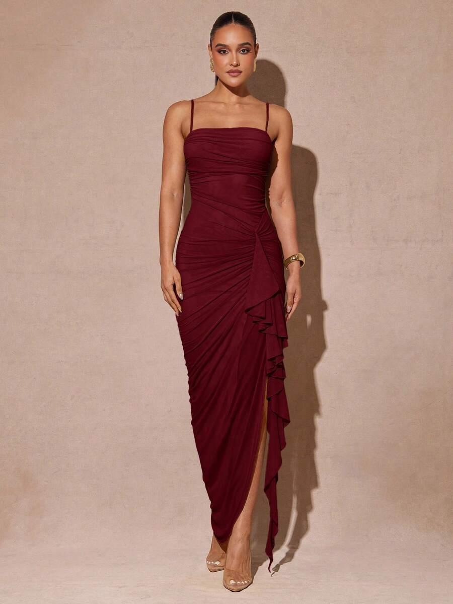 SILQUEE CZERWONA MAXI SUKIENKA S06__XXL