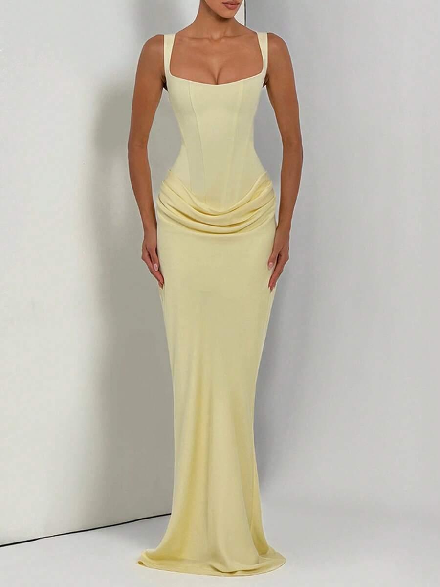 SHEIN ŻÓŁTA MAXI SUKIENKA S06__M