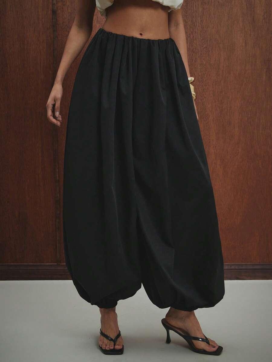 HAUTURE CZARNE SPODNIE CASUAL S06__XS