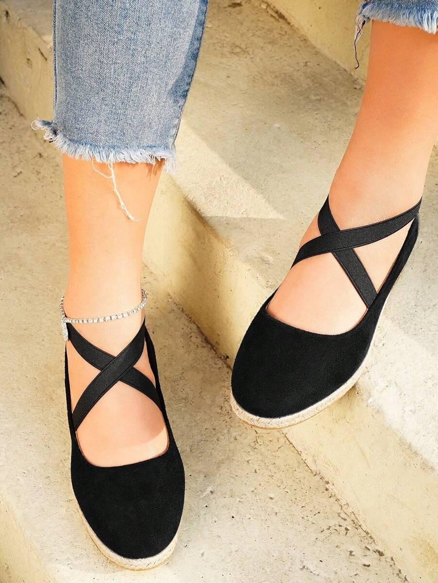 SHEIN CZARNE ESPADRYLE GUMKI S06__38