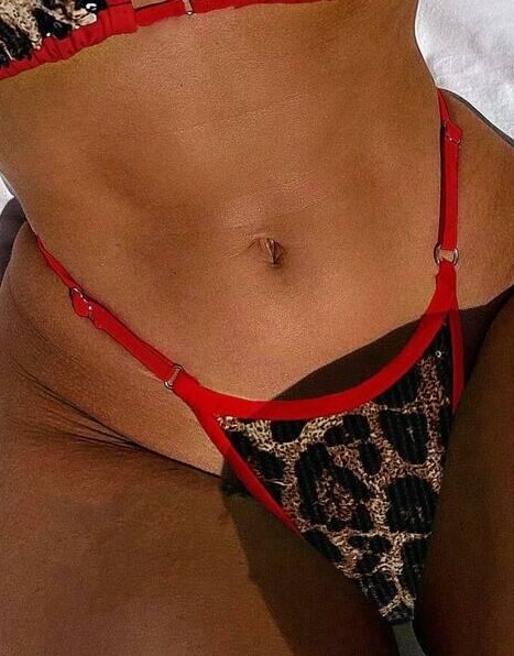SHEIN DÓŁ OD BIKINI ANIMAL PRINT S09__M