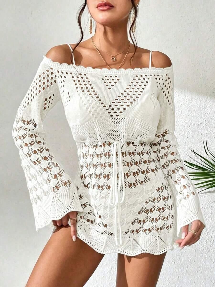 SHEIN BIAŁA DZIANINOWA TUNIKA S06__XS