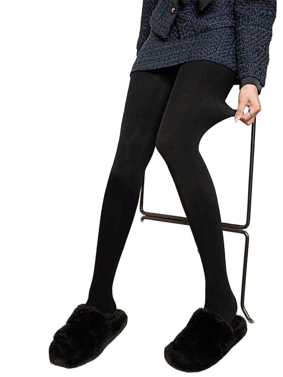SHEIN CZARNE OCIEPLANE RAJSTOPY W01__L/XL