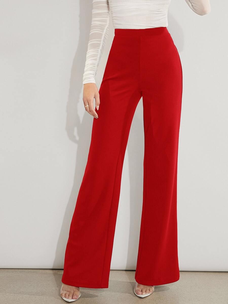 SHEIN CZERWONE SPODNIE WYSOKI STAN S06__M