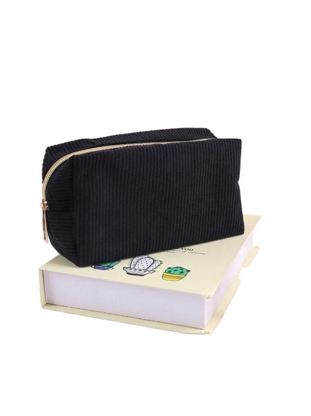 SHEIN CZARNA KOSMETYCZKA ZAMEK S07__17X6X10,5