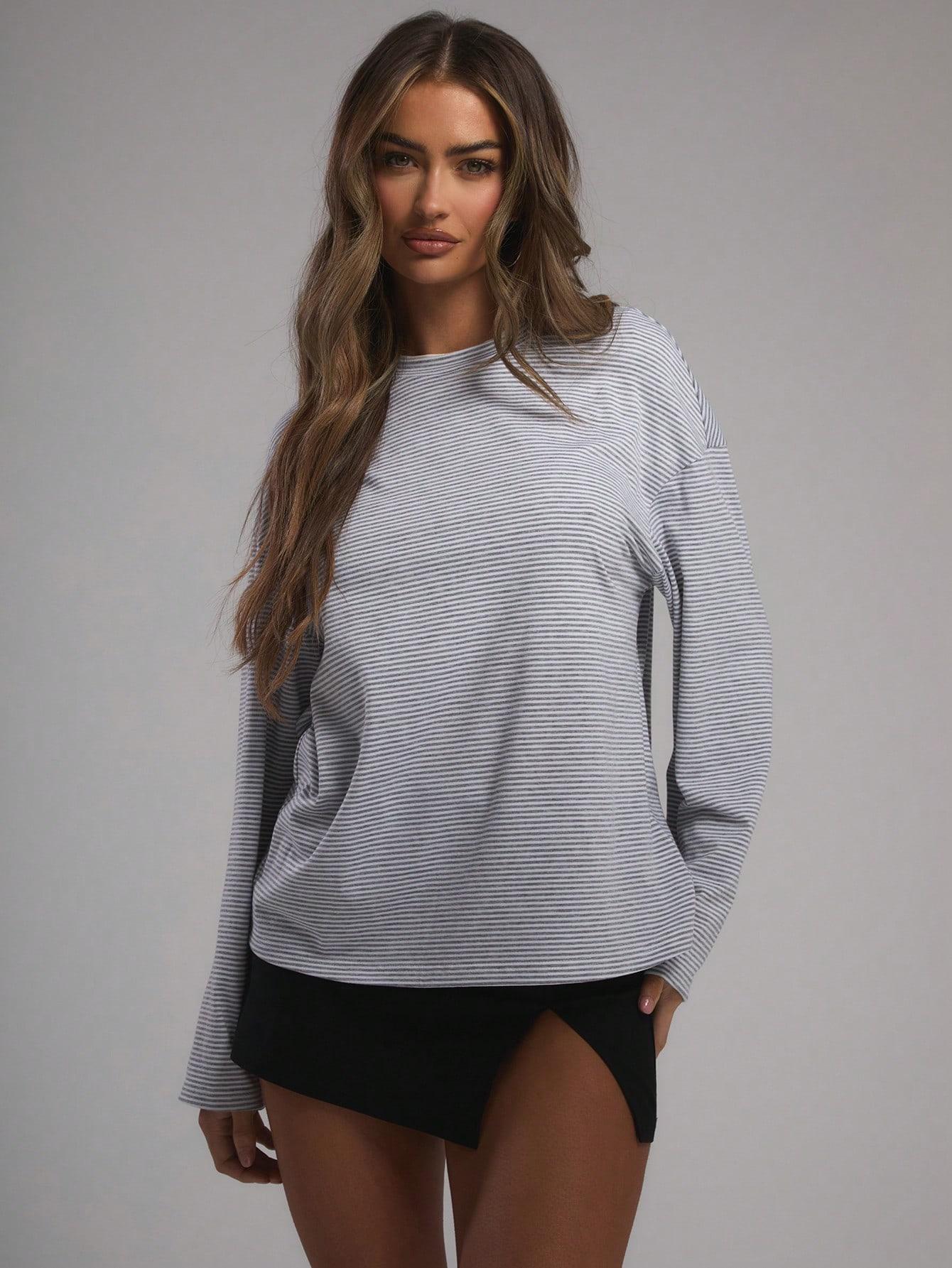 SHEIN SZARA BLUZKA PASKI S06__XS