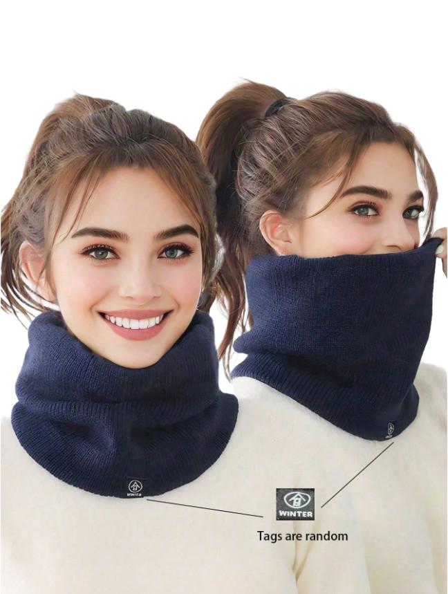 SHEIN GRANATOWY DZIANINOWY KOMIN W01__20X18CM