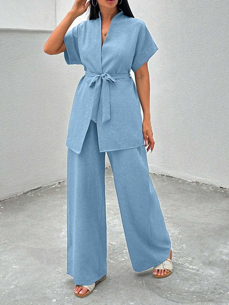 SHEIN BLUZKA SPODNIE KOMPLET S06__S