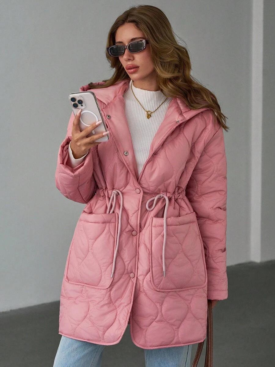 SHEIN RÓŻOWA PIKOWANA KURTKA W01__M