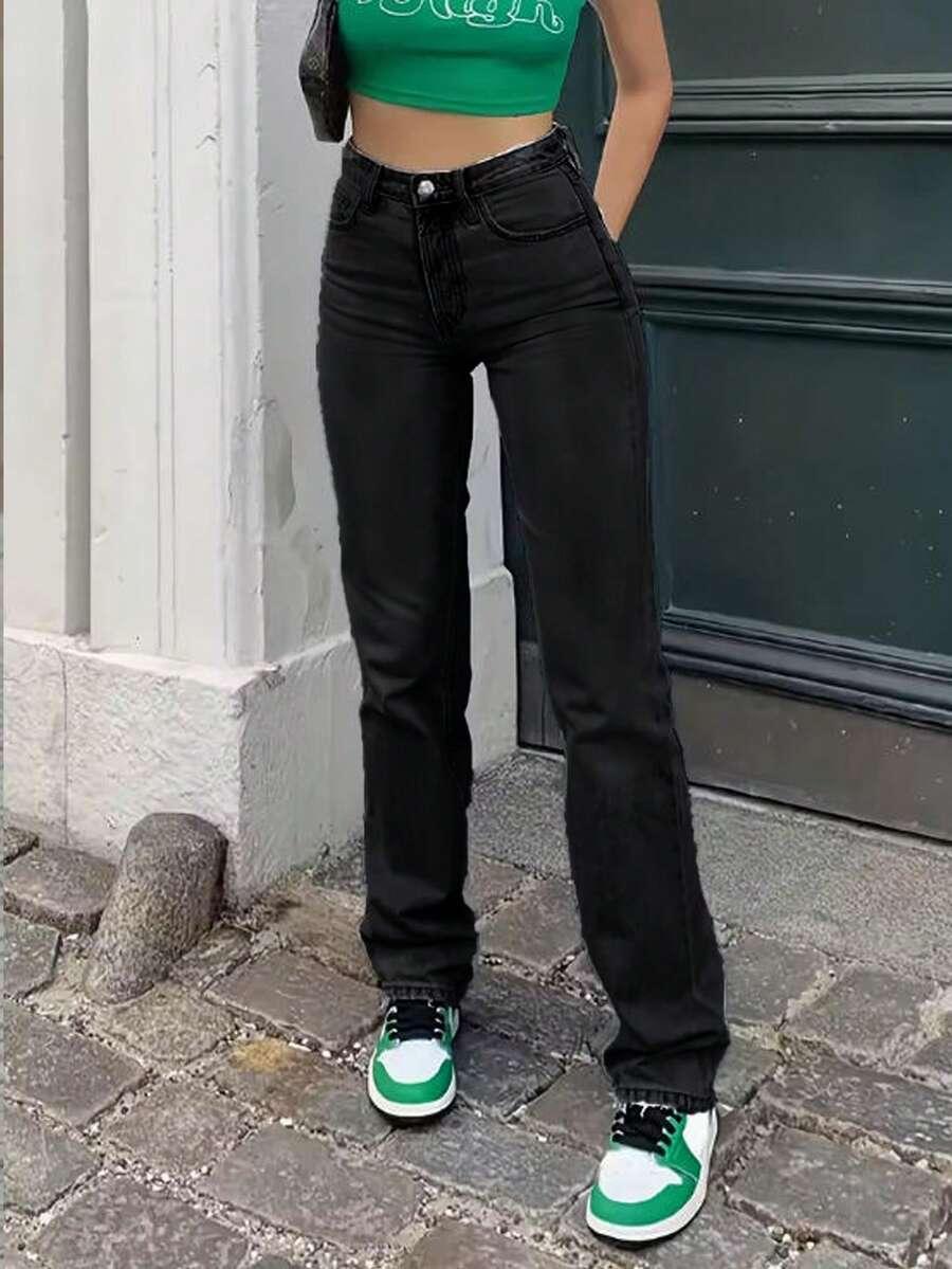 SHEIN CZARNE SPODNIE JEANS
