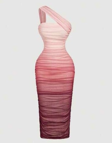 SHEIN MIDI SUKIENKA NA JEDNO RAMIĘ WZÓR OMBRE S06__S