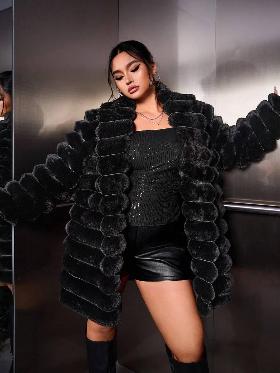 SHEIN CZARNE SZTUCZNE FUTRO W01__50
