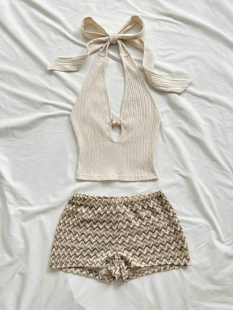 SOLEIA KREMOWY TOP TEKSTURA S06__S