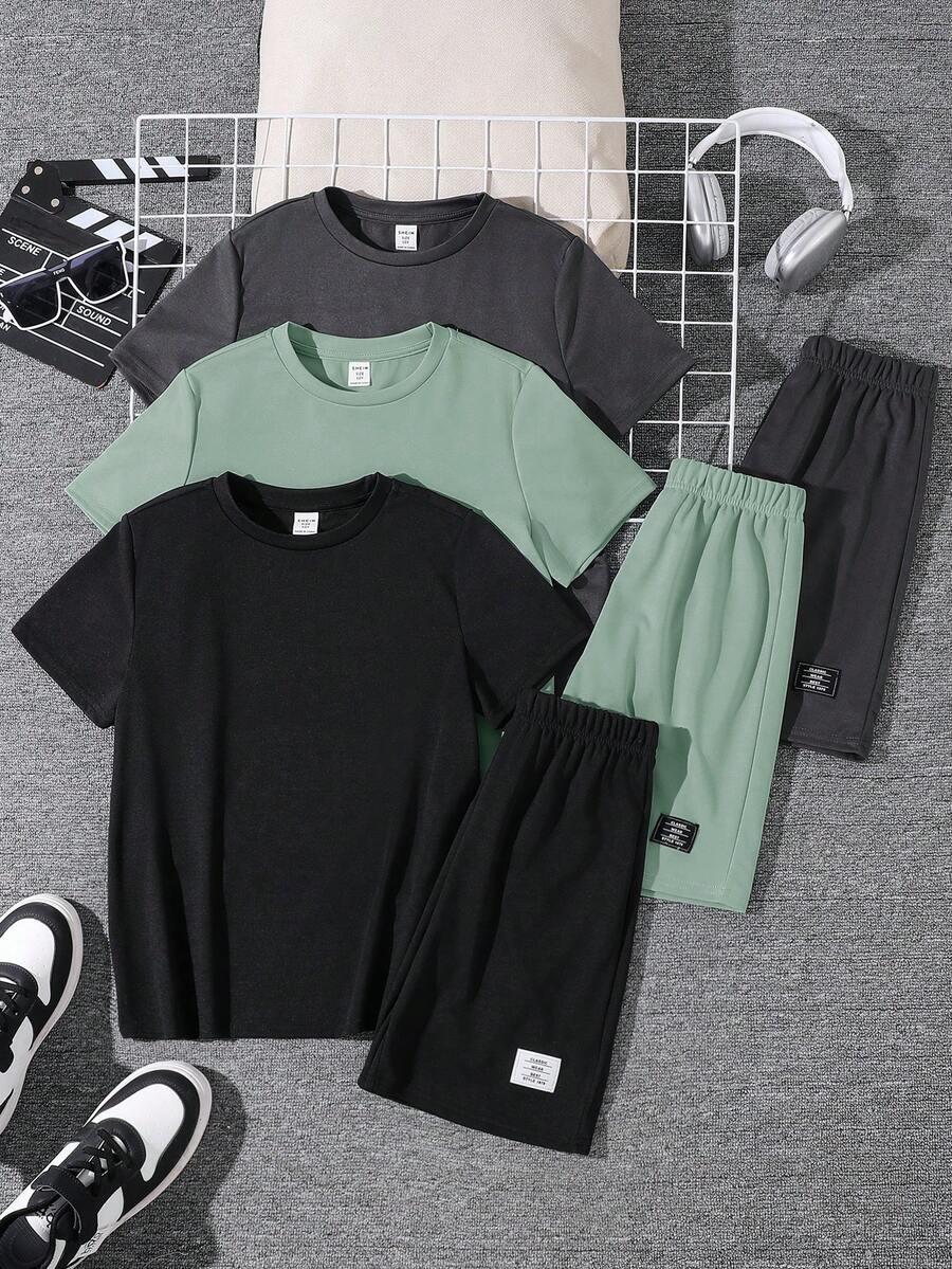 SHEIN SPODENKI T-SHIRT KOMPLET S06__128-134