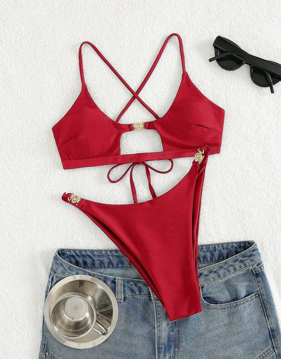 SHEIN DWUCZĘŚCIOWY STRÓJ KĄPIELOWY S09__L