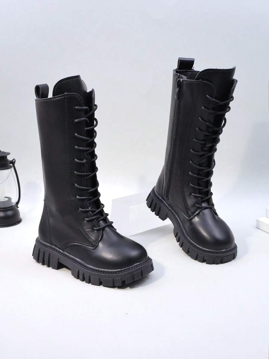 SHEIN CZARNE SZNUROWANE KOZAKI W01__32