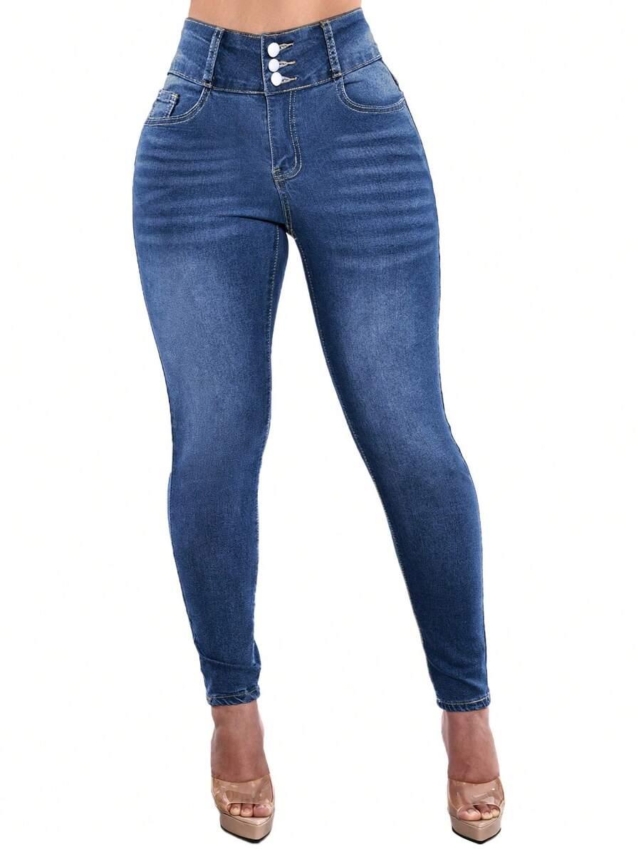 SHEIN NIEBIESKIE SPODNIE JEANS S06__L