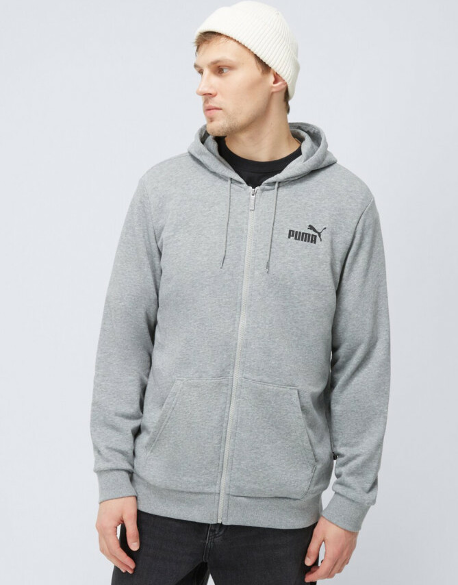PUMA KLASYCZNA SZARA ROZPINANA BLUZA Z KAPTUREM 586704 S06__XL
