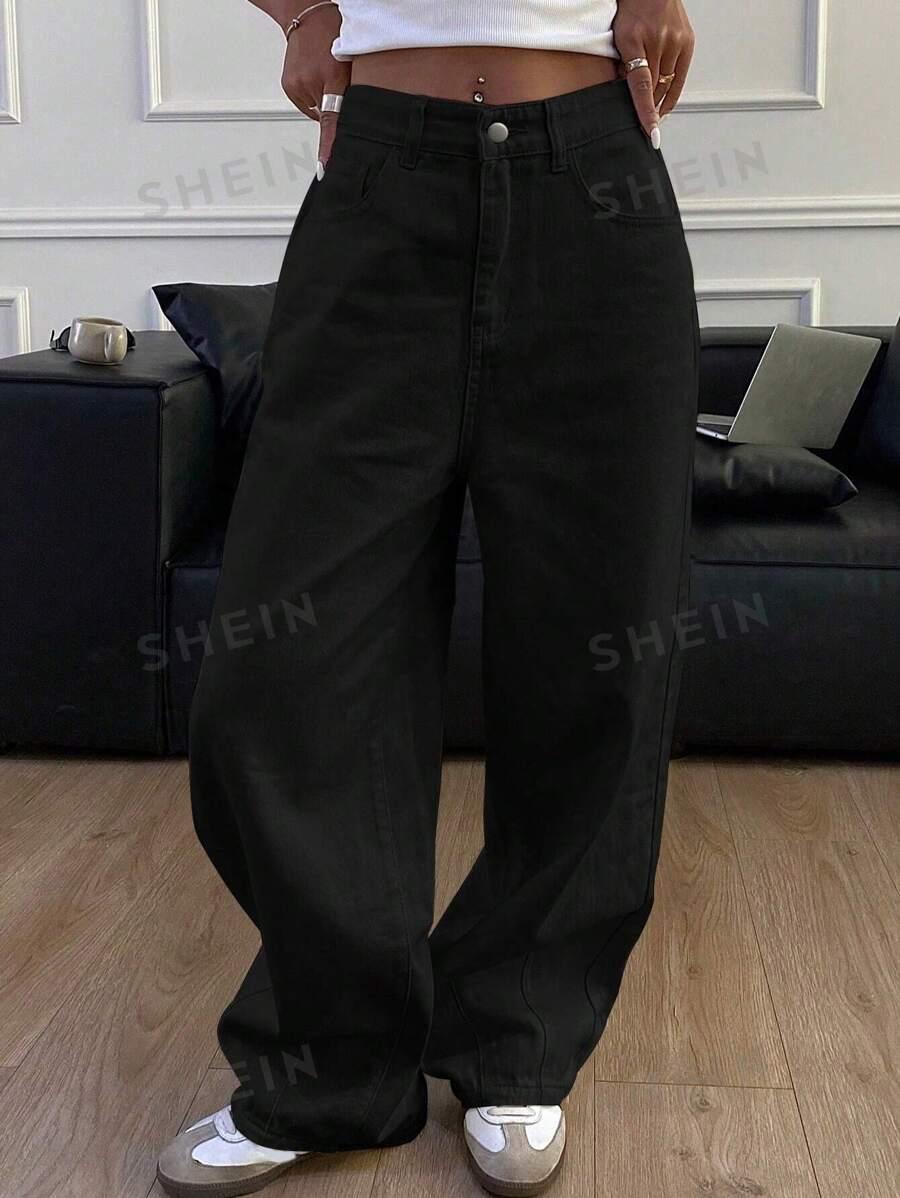 SHEIN CZARNE SPODNIE JEANS S06__S