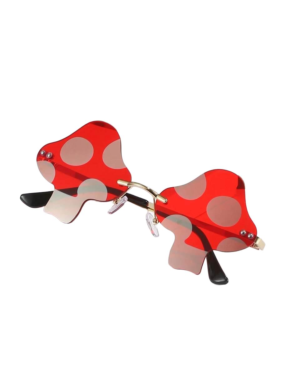 SHEIN CZERWONE OKULARY PRZECIWSŁONECZNE GRZYB S07__