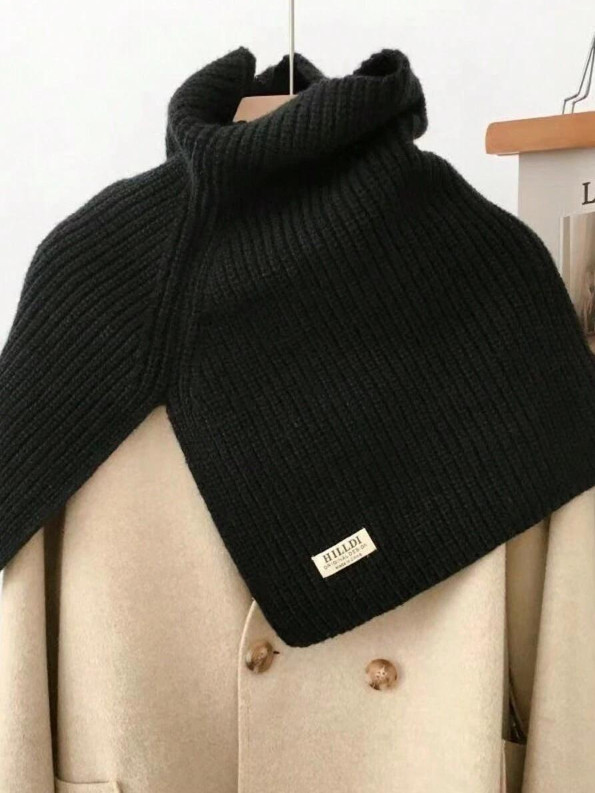 SHEIN CZARNA NARZUTKA DZIANINA W01__OS