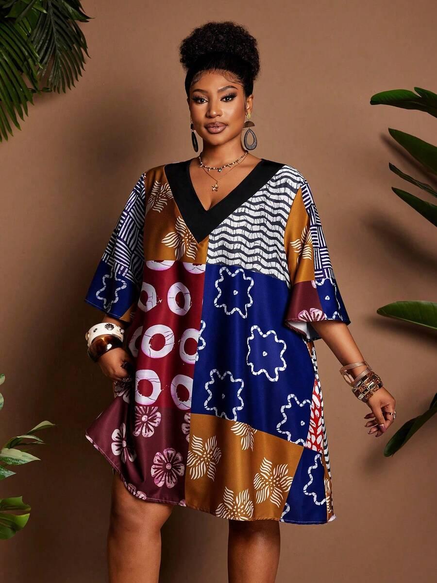 MAWEII SUKIENKA V-NECK MIX WZORÓW S06__52