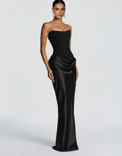 SHEIN CZARNA MAXI SUKIENKA S06__XS