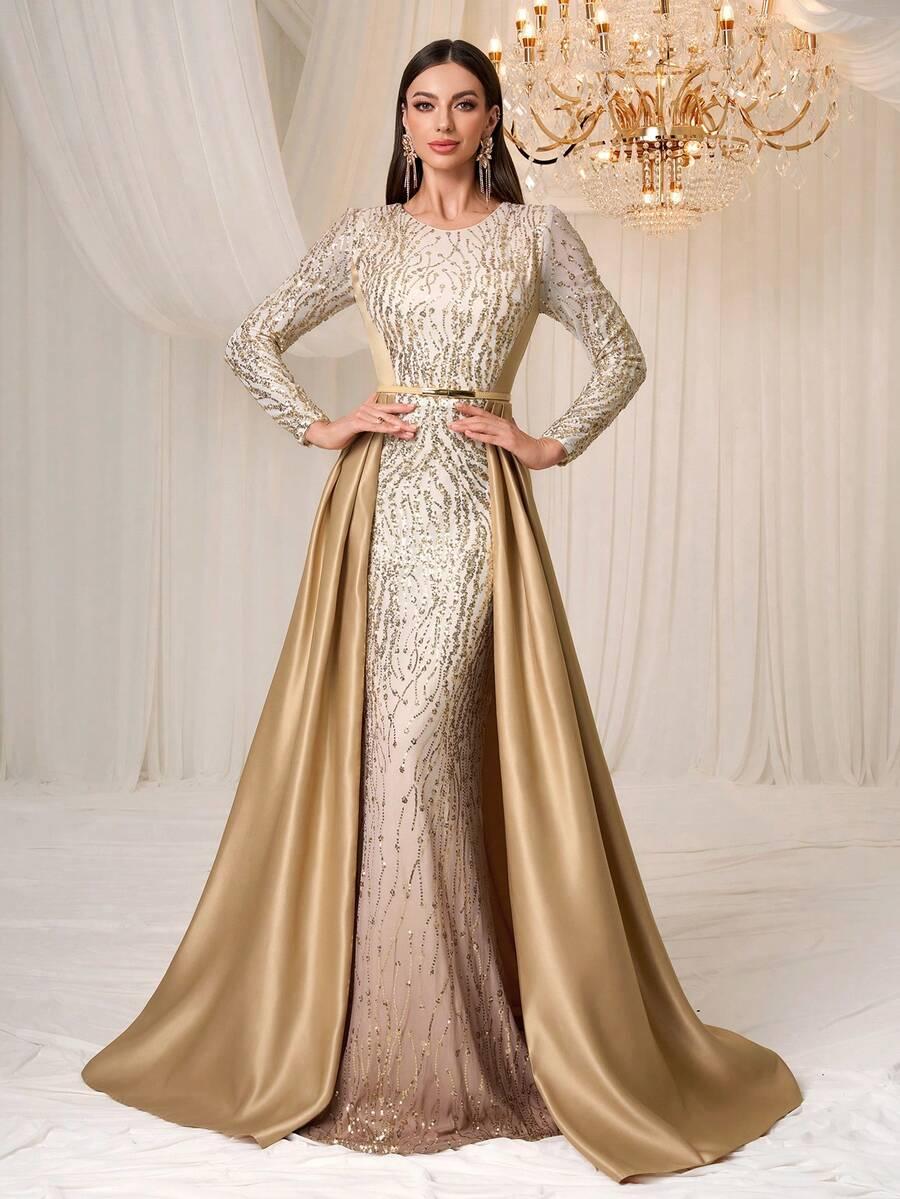 SHEIN MAXI SUKIENKA ROZKLOSZOWANA S06__M
