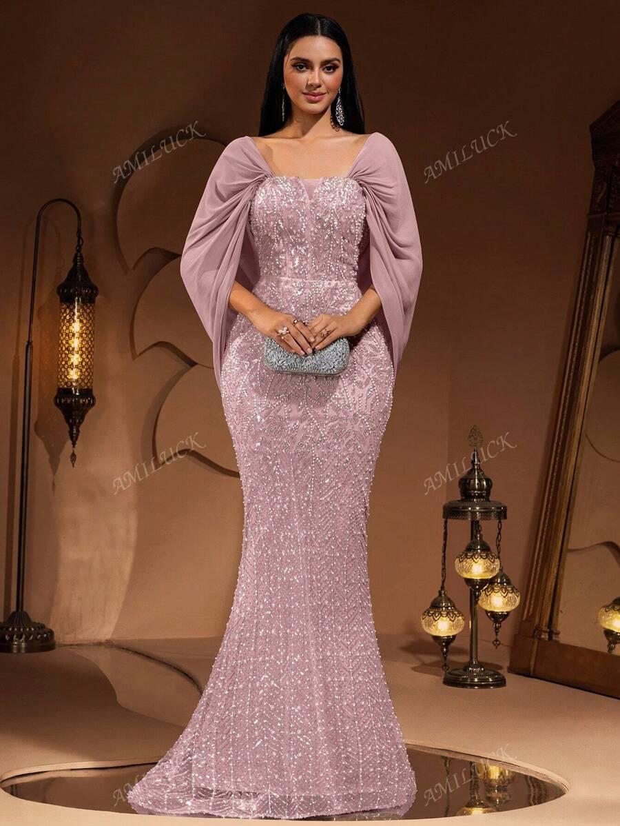 SHEIN RÓŻOWA MAXI SUKIENKA S06__XXL