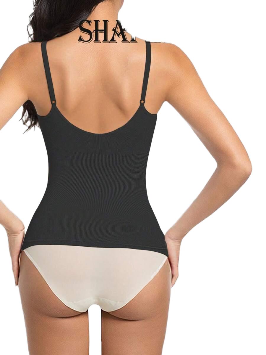 SHEIN CZARNY MODELUJĄCY TOP NA RAMIĄCZKACH S06__XL