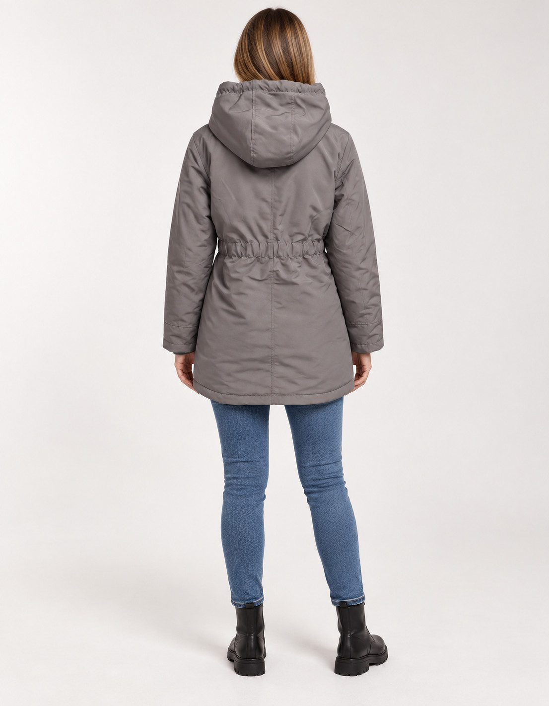 SHEIN SZARA OCIEPLANA KAPTUR PARKA W01__XL