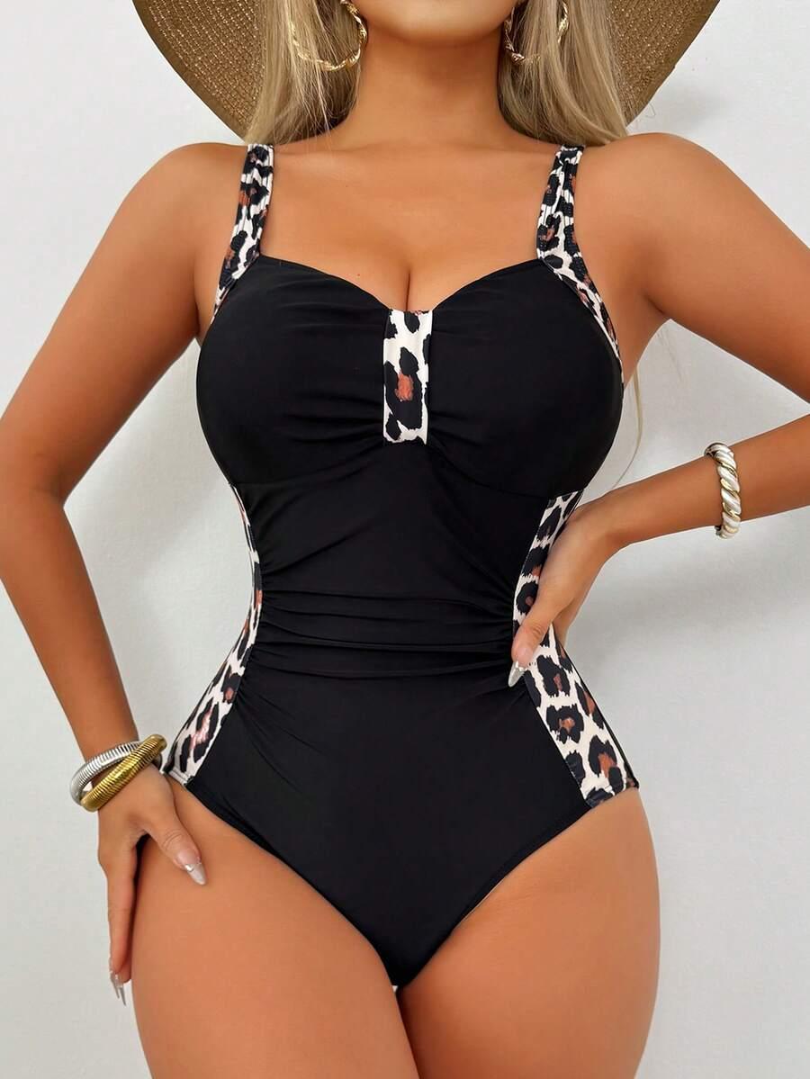 SHEIN CZARNY JEDNOCZĘŚCIOWY STRÓJ KĄPIELOWY S09__XL