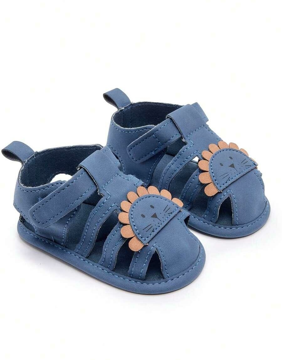 SHEIN NIEBIESKIE SANDAŁY NA RZEPY WZÓR PK01__17-17,5