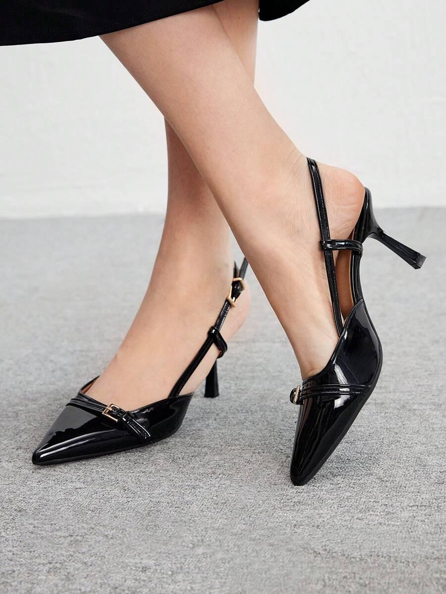 SHEIN CZARNE CZÓŁENKA ODKRYTE PIĘTY S06__37,5