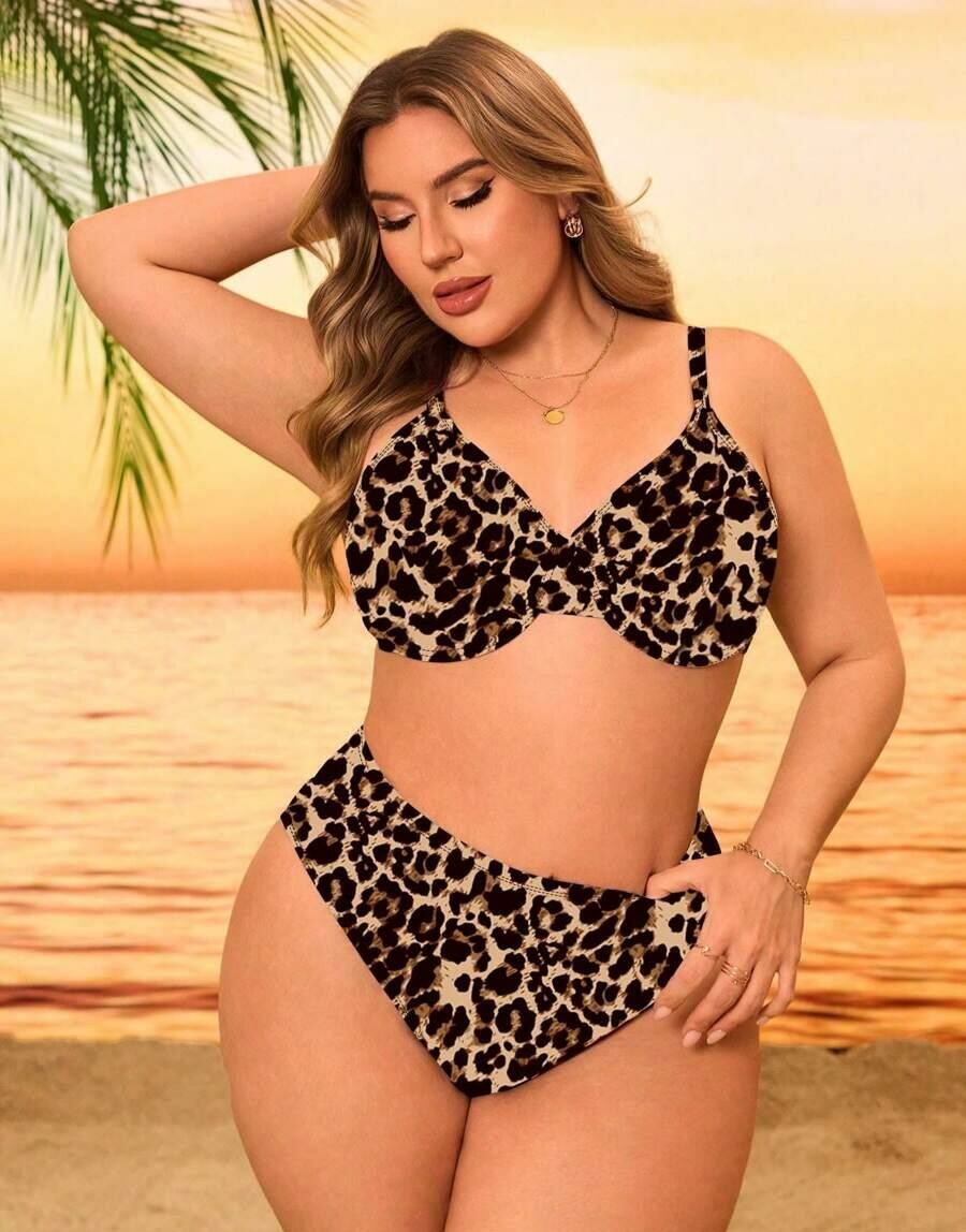 SHEIN DWUCZĘŚCIOWY STRÓJ KĄPIELOWY ANIMAL PRINT S09__46