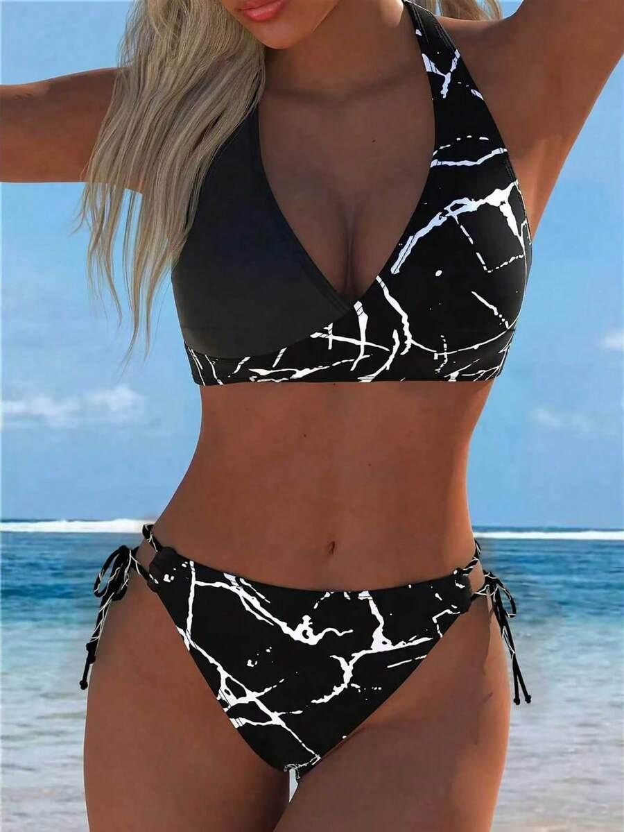 SHEIN DWUCZĘŚCIOWY STRÓJ KĄPIELOWY S09__L