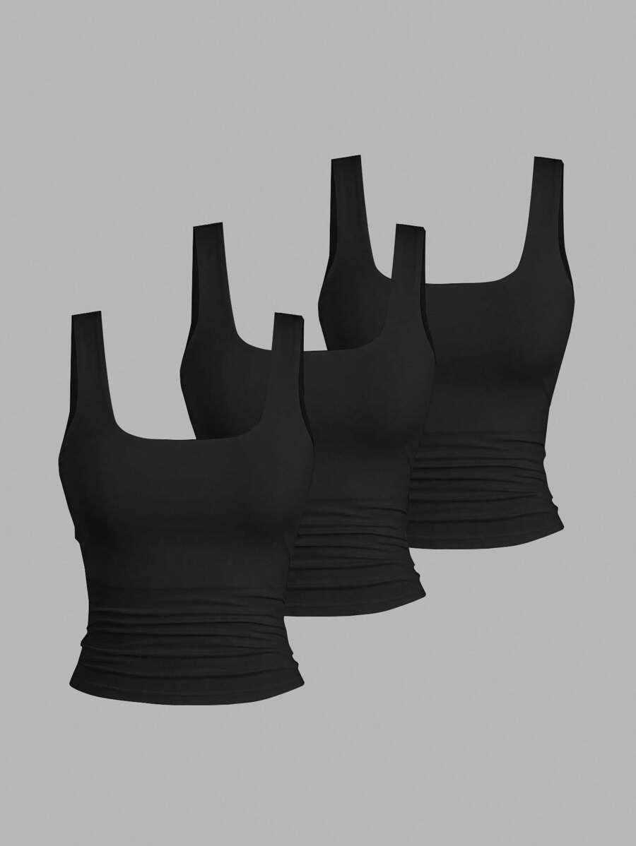 SHEIN CZARNY TOP 3-PACK S09__M
