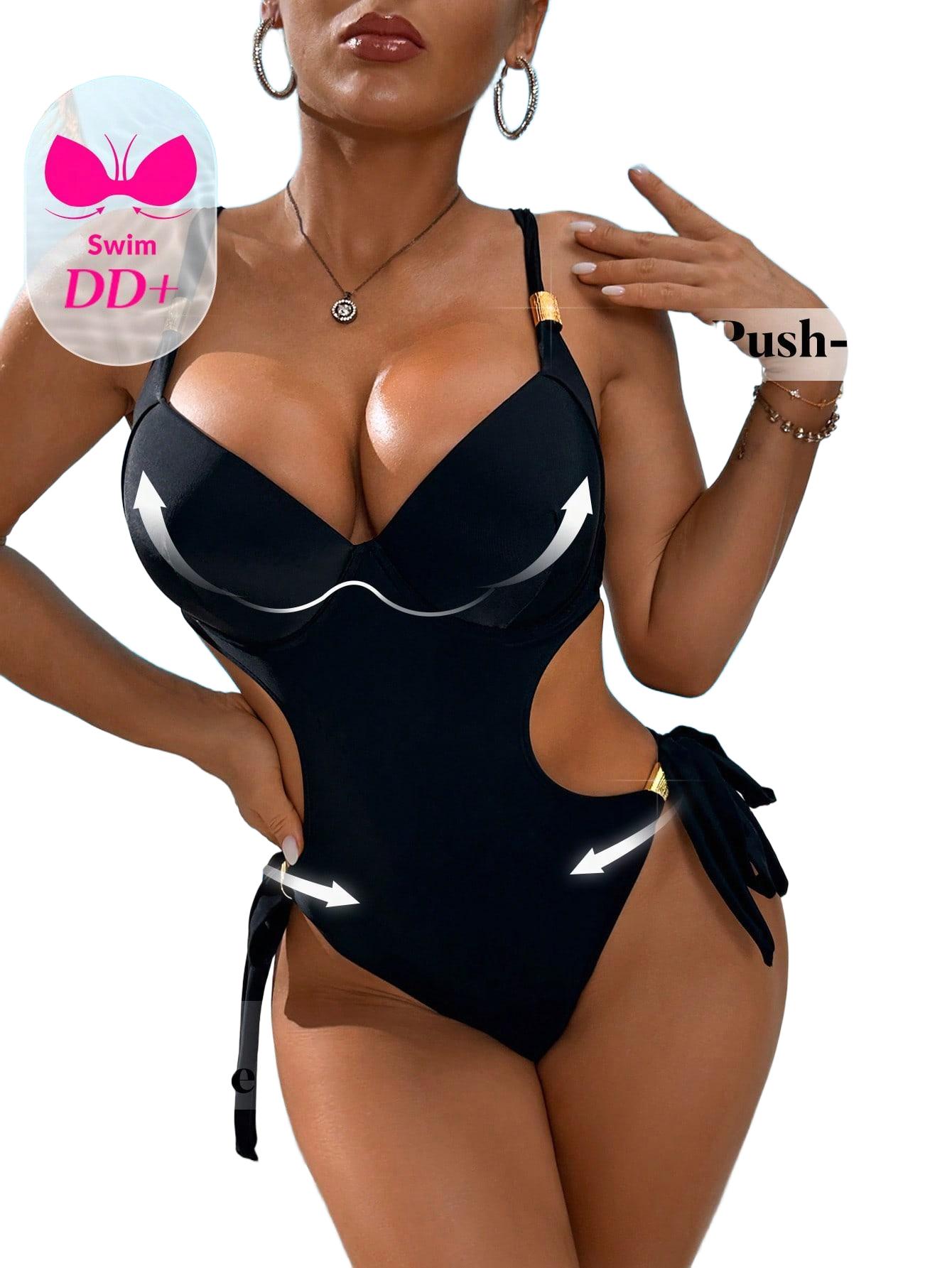 SHEIN CZARNY JEDNOCZĘŚCIOWY STRÓJ KĄPIELOWY S09__85E