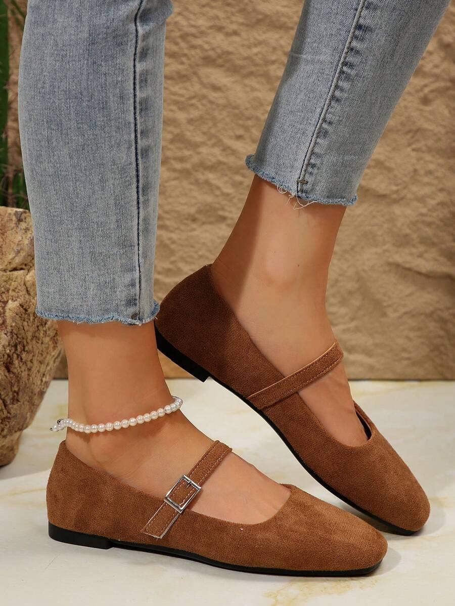 SHEIN BRĄZOWE BALERINY CASUAL S06__39