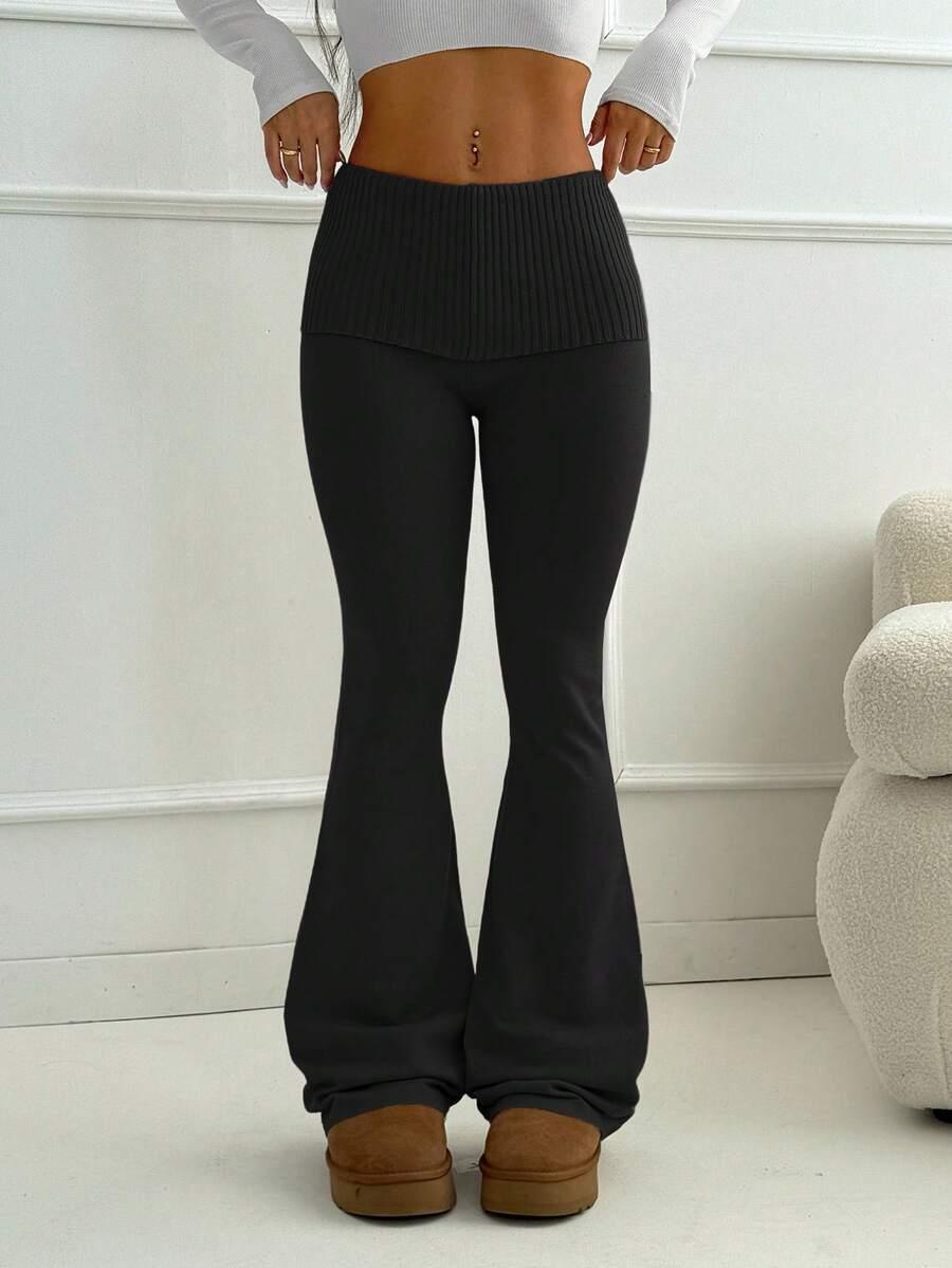 SHEIN CZARNE DZIANINOWE SPODNIE S06__M