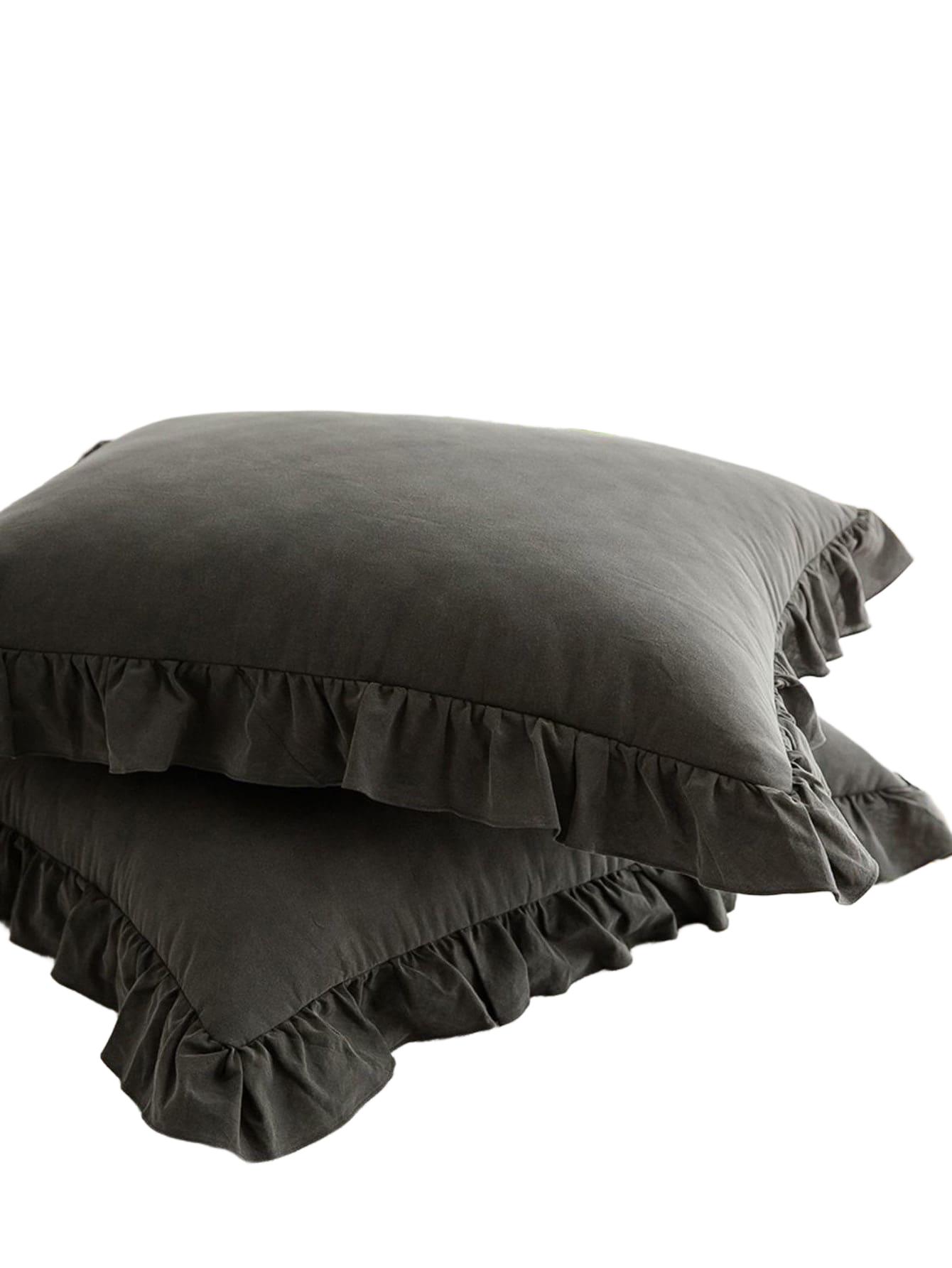 SHEIN CZARNA POSZEWKA NA PODUSZKĘ FALBANA 2-PACK S07__51X91