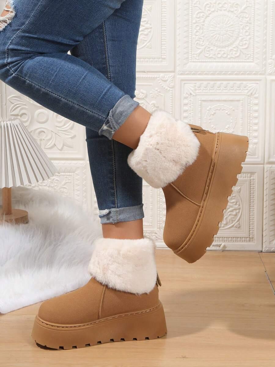SHEIN BEŻOWE ŚNIEGOWCE PLATFORMA W01__39